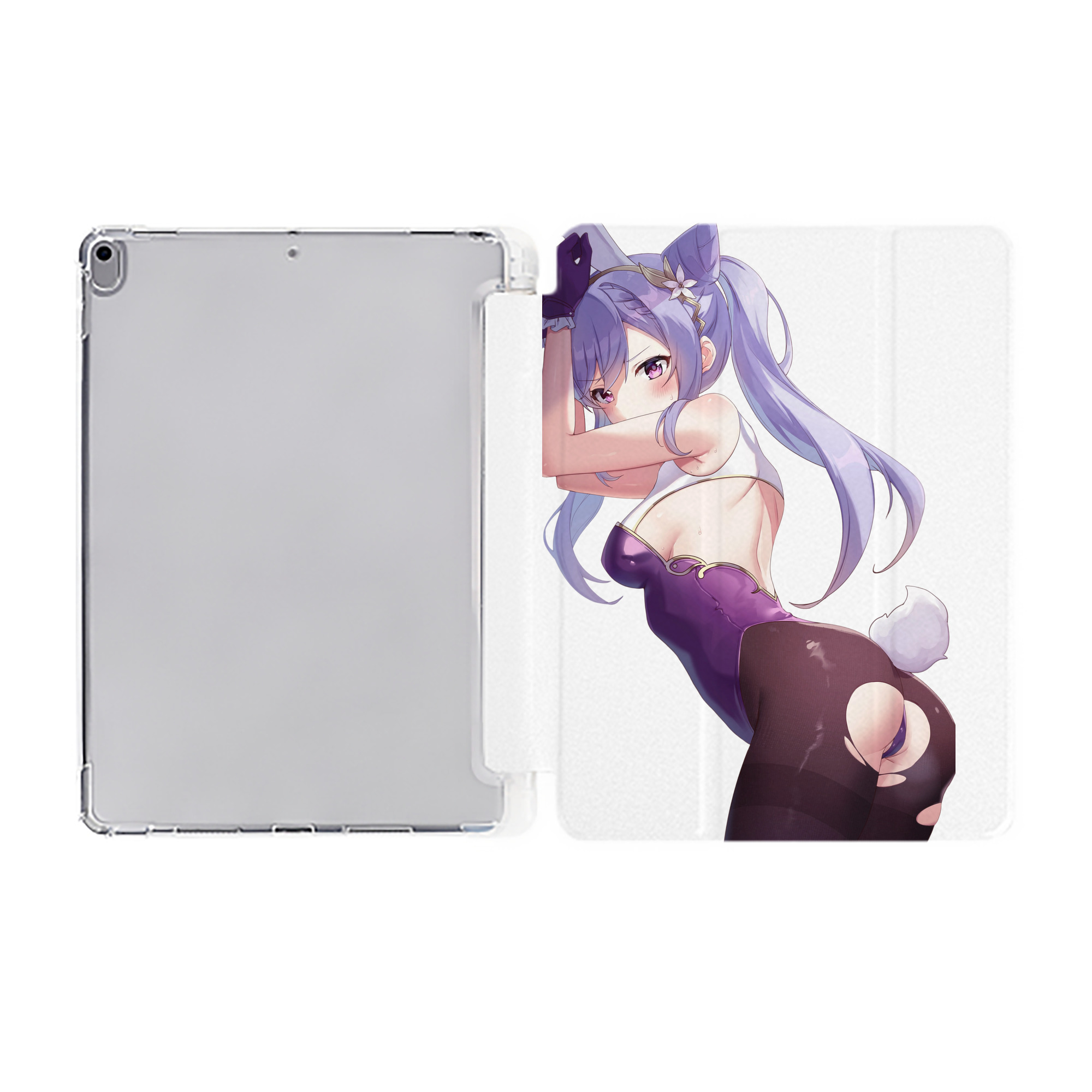 げんし神 刻晴 こくせい genshin Kokusei IPad ケース ペン収納付き 三つ折りスタンド PUレザー×シリコン 対応機種9.5/10.5/10.9インチ